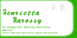 henrietta marossy business card